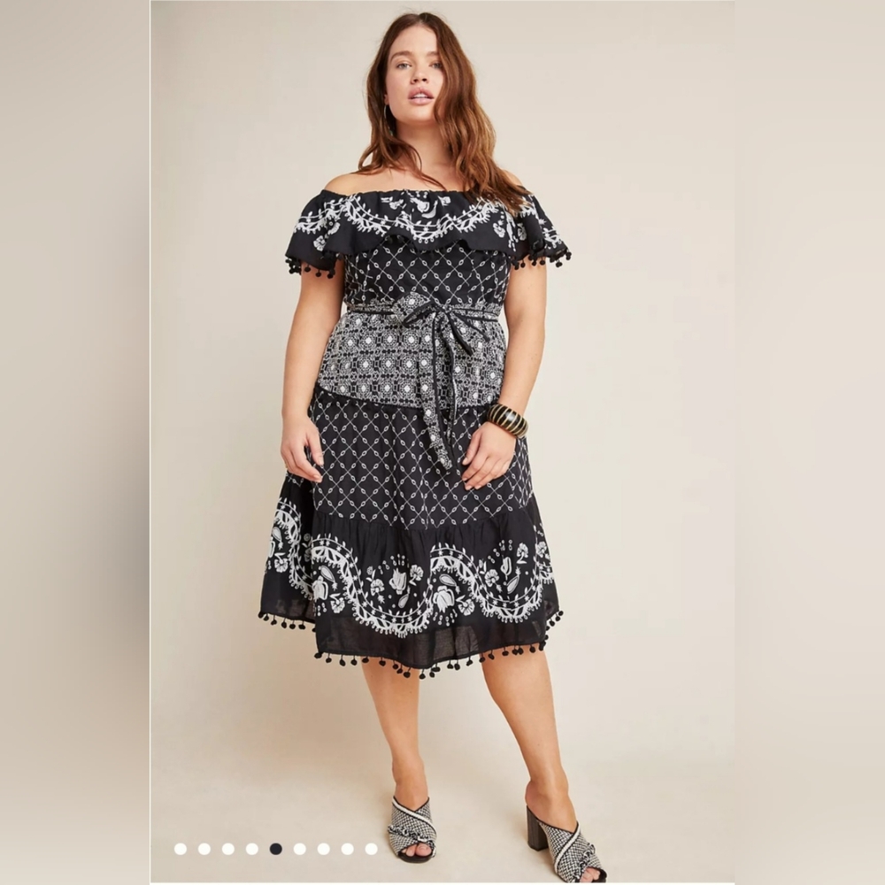Anthropologie Marisol Off-The-Shoulder Midi Dress - Picture 6 of 15
